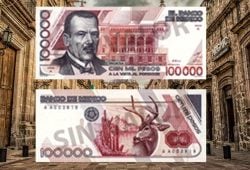 Banxico: El billete de 100 mil pesos que existió en México y pocos recuerdan Foto: Especial