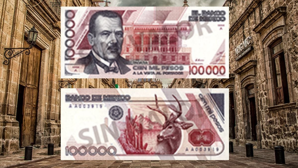 Banxico: El billete de 100 mil pesos que existió en México y pocos recuerdan Foto: Especial