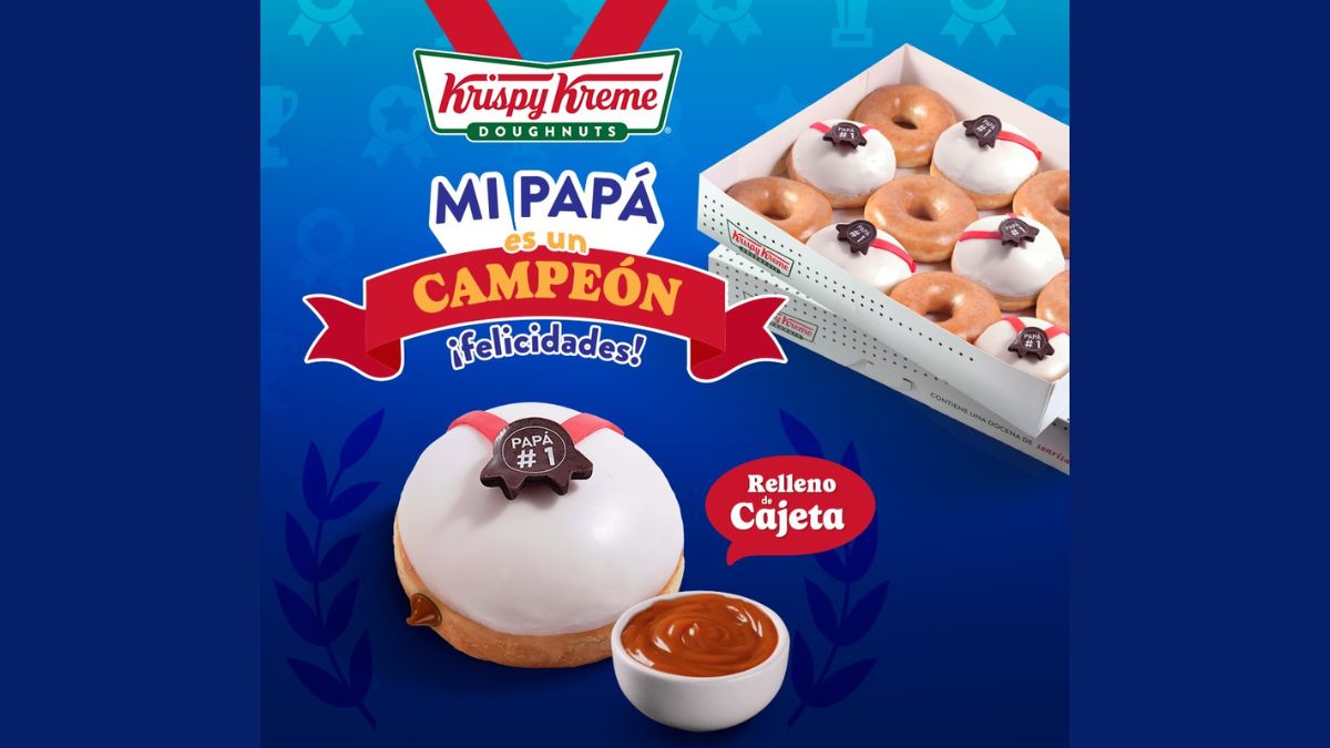 Krispy Kreme lanza DONAS Día del Padre 2025. Disponibles hasta el 15 de junio Foto: Especial