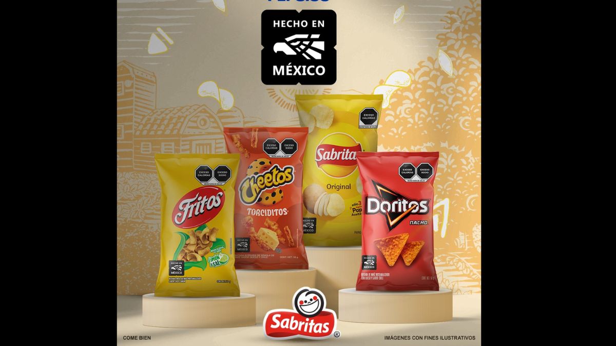 Así lucirían los productos de PepsiCo con el sello HECHO EN MÉXICO Foto: Especial