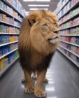 León no se resiste e irrumpe en Walmart para conseguir alimentos
