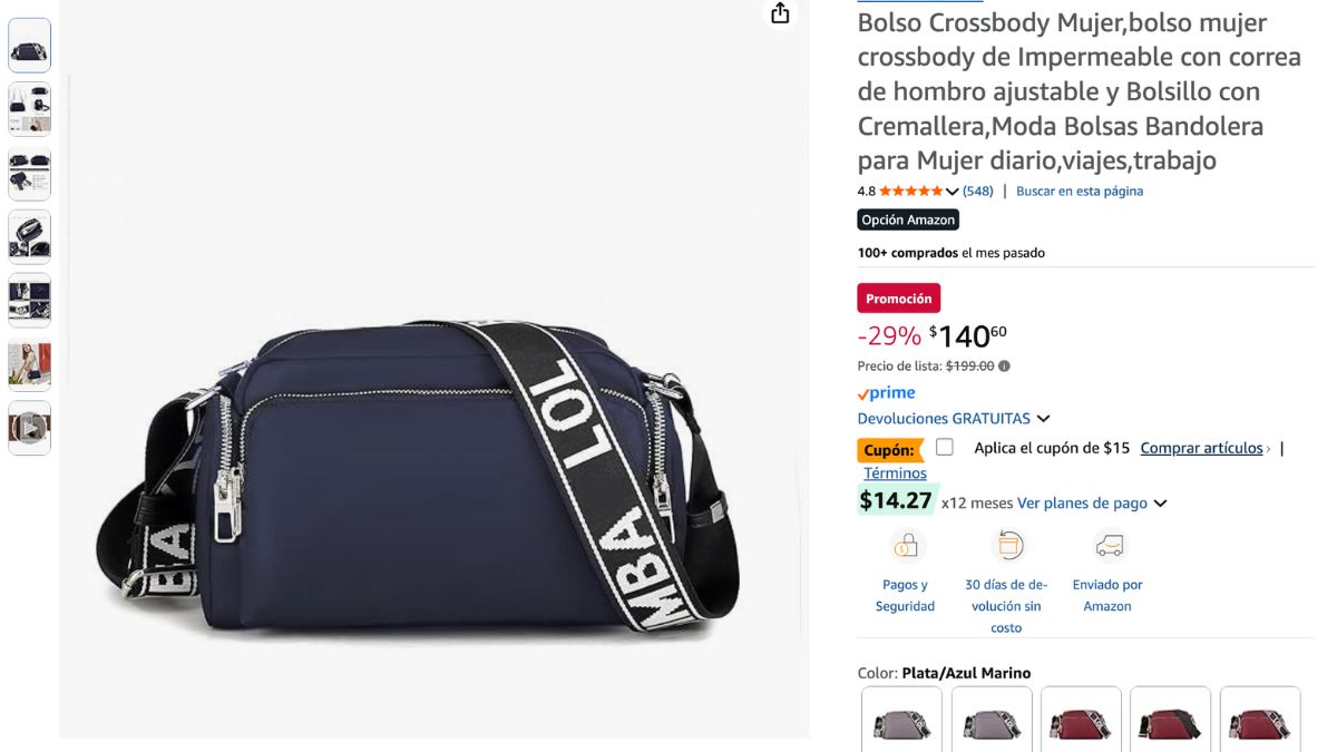 Bolso Bimba y Lola Crossbody en Amazon a precio de locura: Menos de 150 pesos Foto: Especial