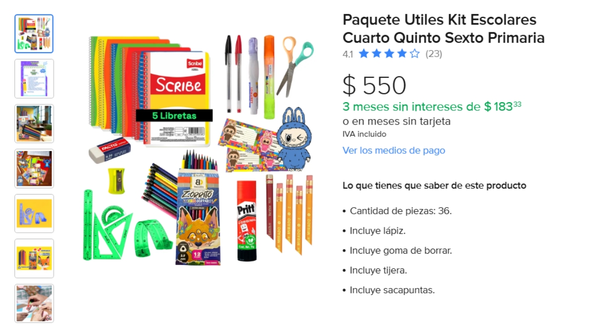 kit de útiles