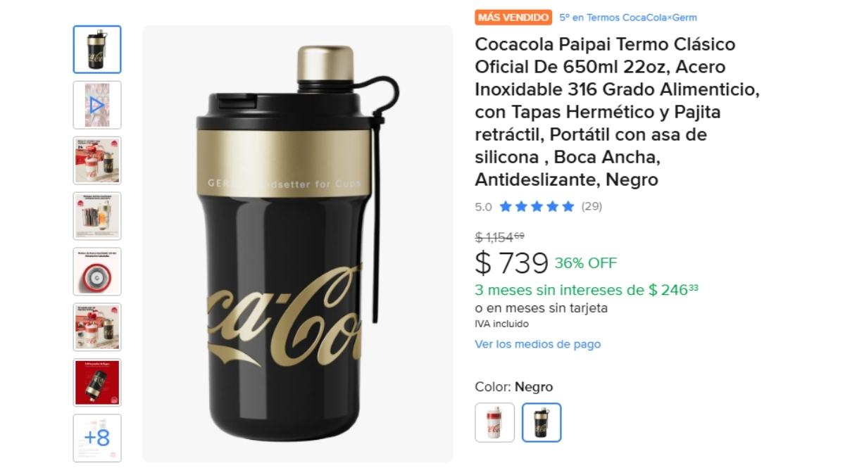 termo negro coca cola