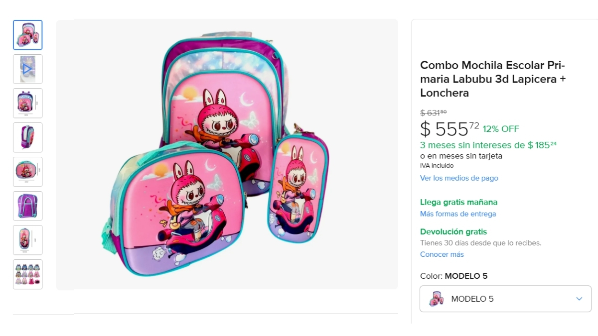 mochila escolar labubu