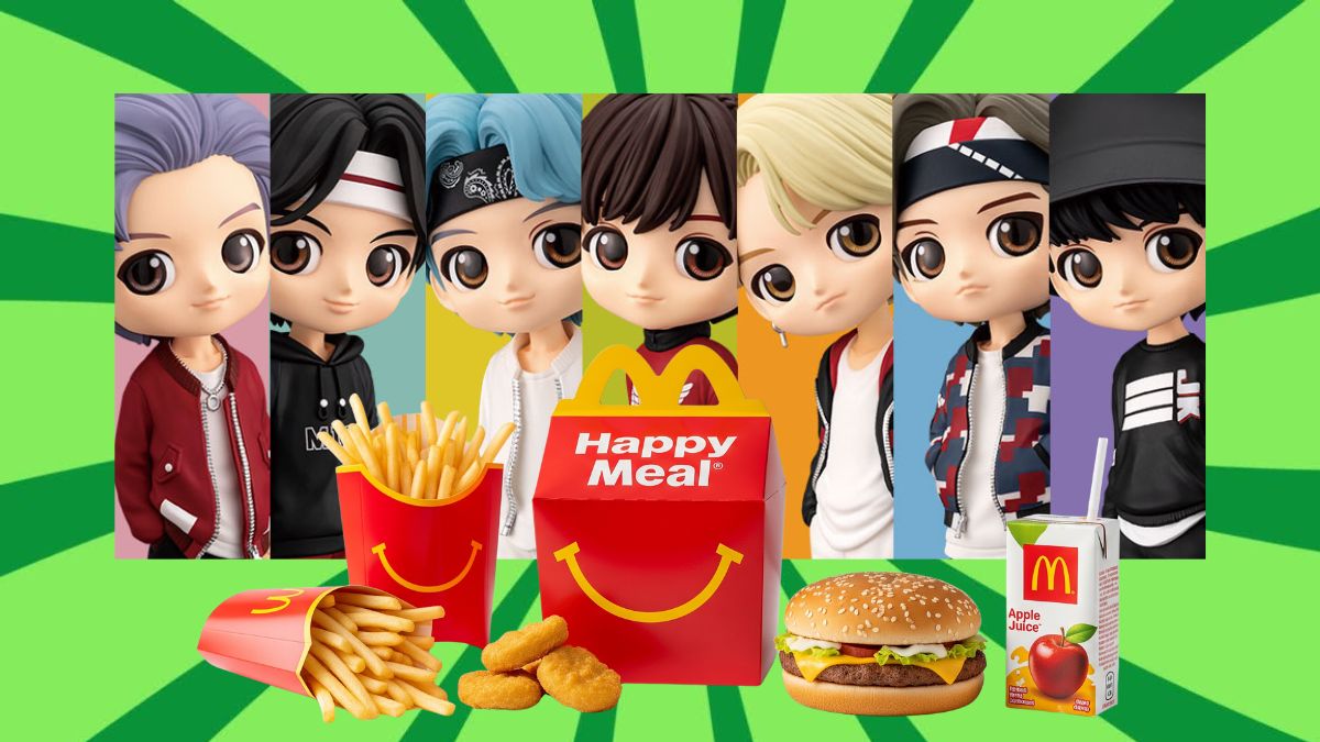 Cajita Feliz McDonald's. Cortesía Bandai, Gemini IA, Canva
