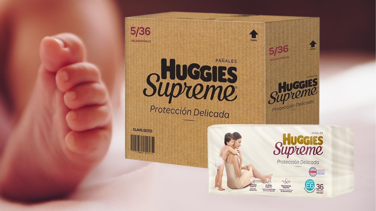 Huggies Supreme etapa 6: Caja de 180 pañales con 62% de descuento en Amazon Cortesía: Marca / Canva