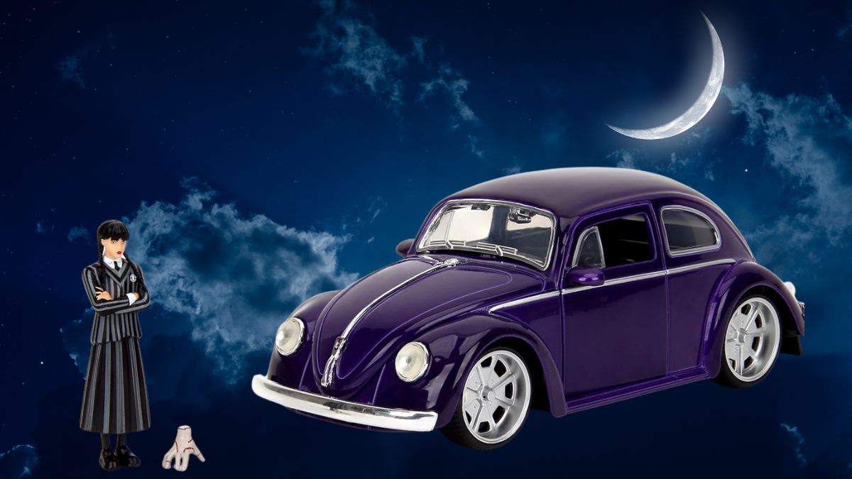 Coleccionistas buscan el Volkswagen Beetle 1972 de Merlina en morado Cortesía: Canva