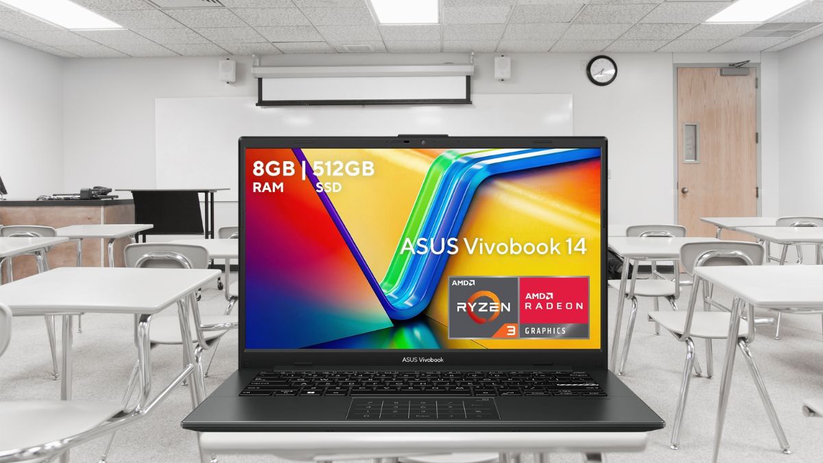 Regreso a clases 2025: Laptop ASUS Vivobook Go 14 2025 14” con 512 GB en menos de 6 mil 500 pesos Cortesía: Marca / Canva