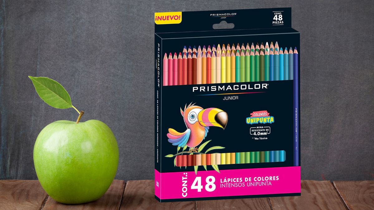 Regreso a clases 2025: Prismacolor Junior de 48 lápices de colores en 307 pesos Cortesía: Marca / Canva