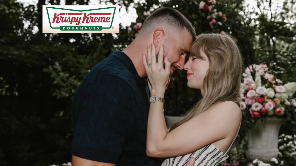 Free Doughnuts at Krispy Kreme on August 26 for Taylor Swift and Travis Kelce Engagement Photo: IG Taylor Swift / Krispy Kreme