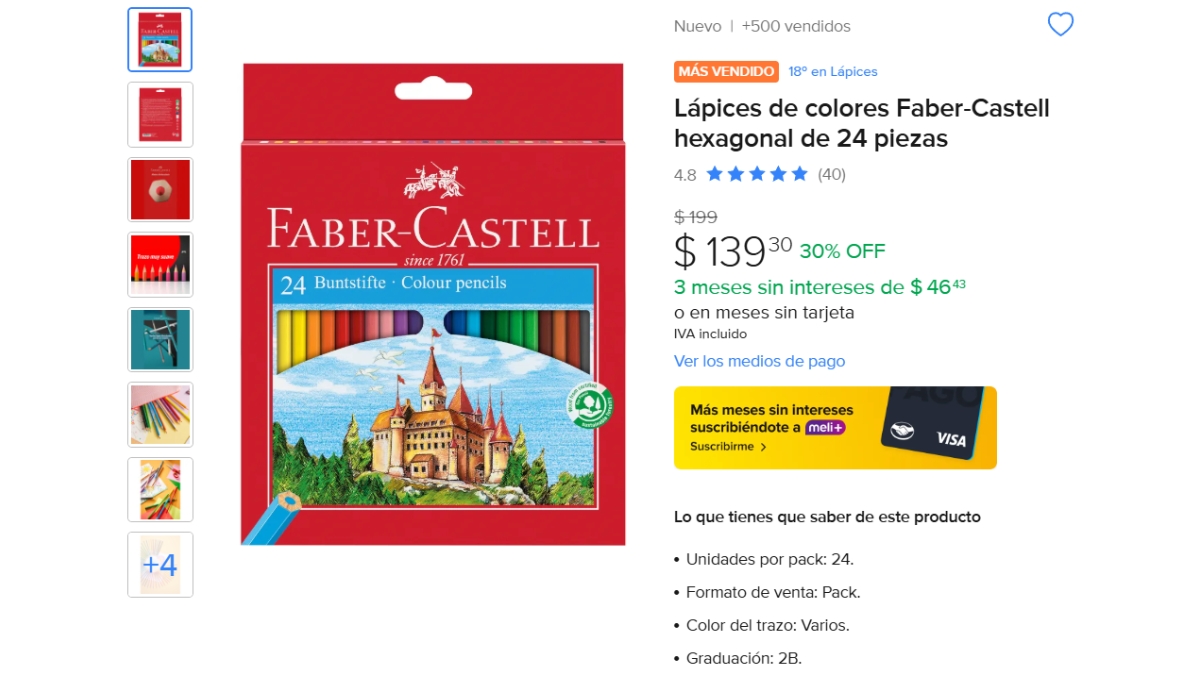 set de lapices de colores faber castell