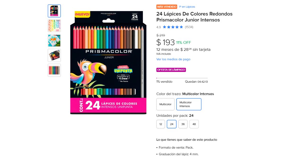 set de colores prismacolor