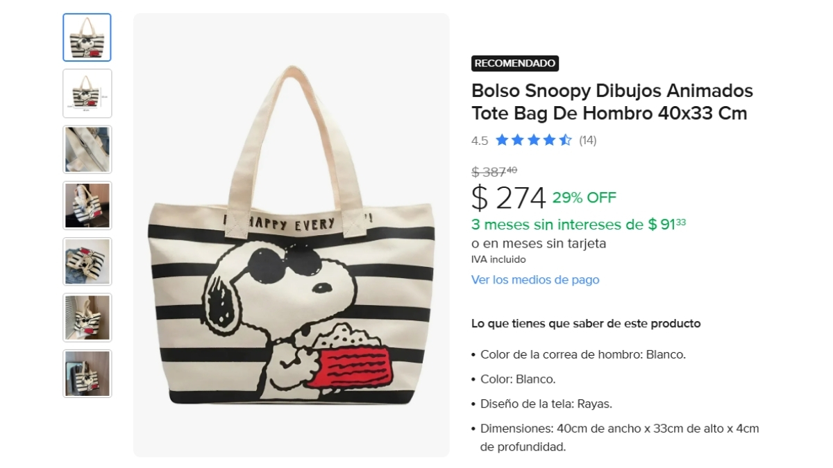 snoopy tote bag