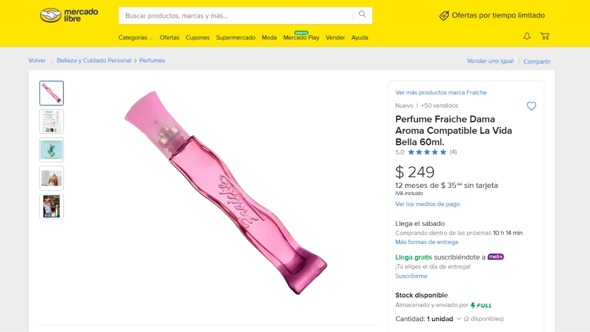 perfume fraiche dama mercado libre