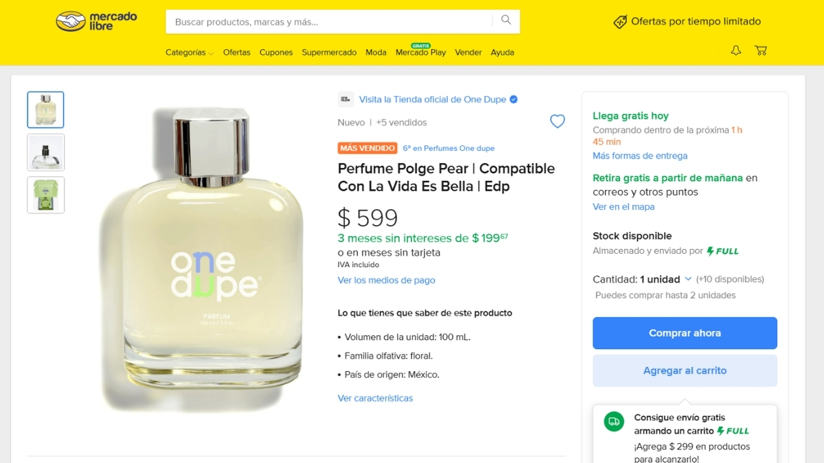 perfume polge pear mercado libre