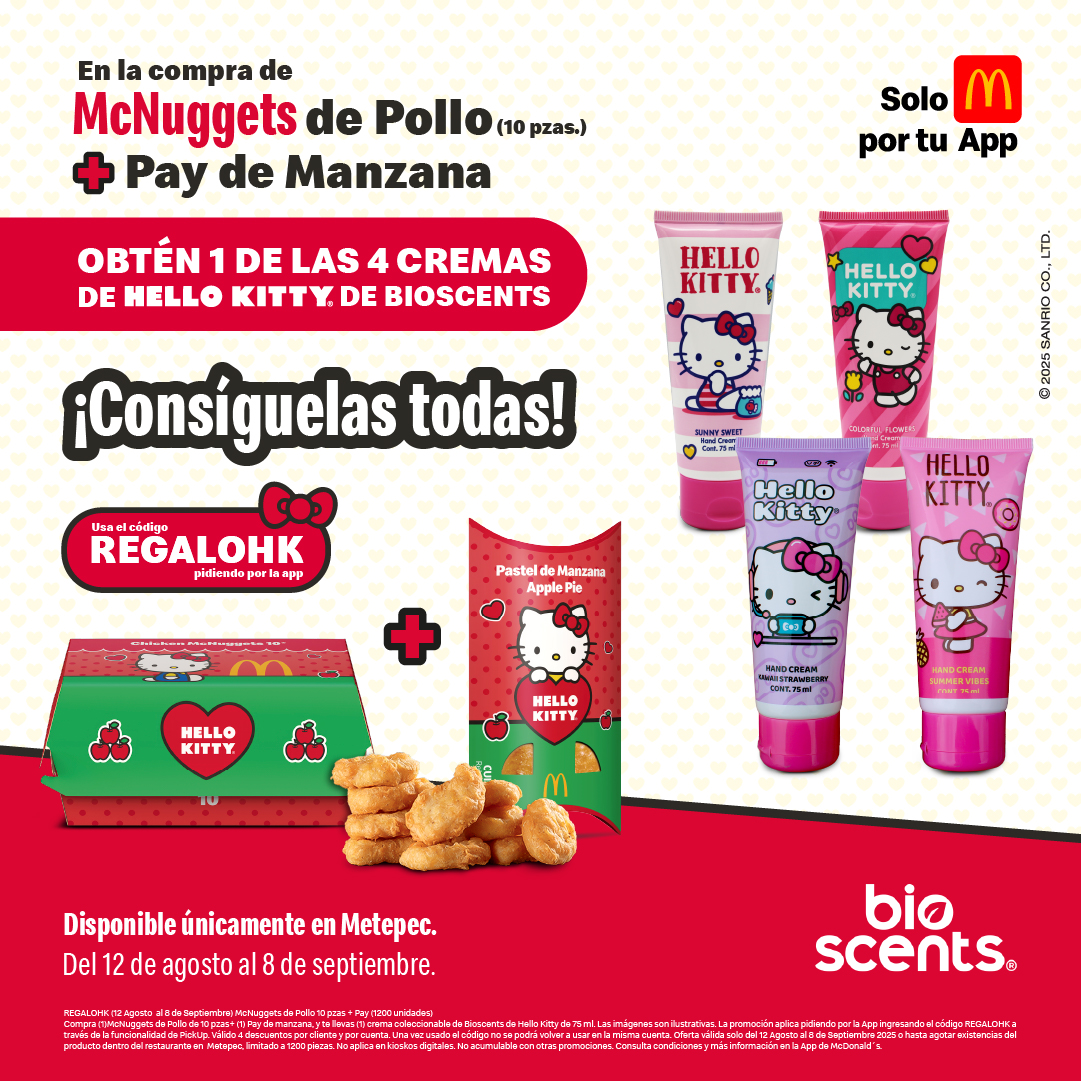 ¿Quieres una de las cremas Hello Kitty x McDonald’s? Aquí te decimos cómo obtenerlas Cortesía: Marca