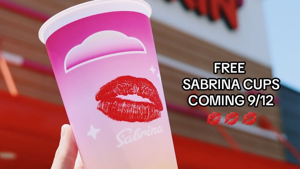 Dunkin' is giving away free Sabrina Carpenter reusable cups TODAY! Here's how to get yours